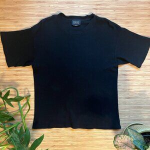 Ziran black organic hemp/cotton waffle t-shirt